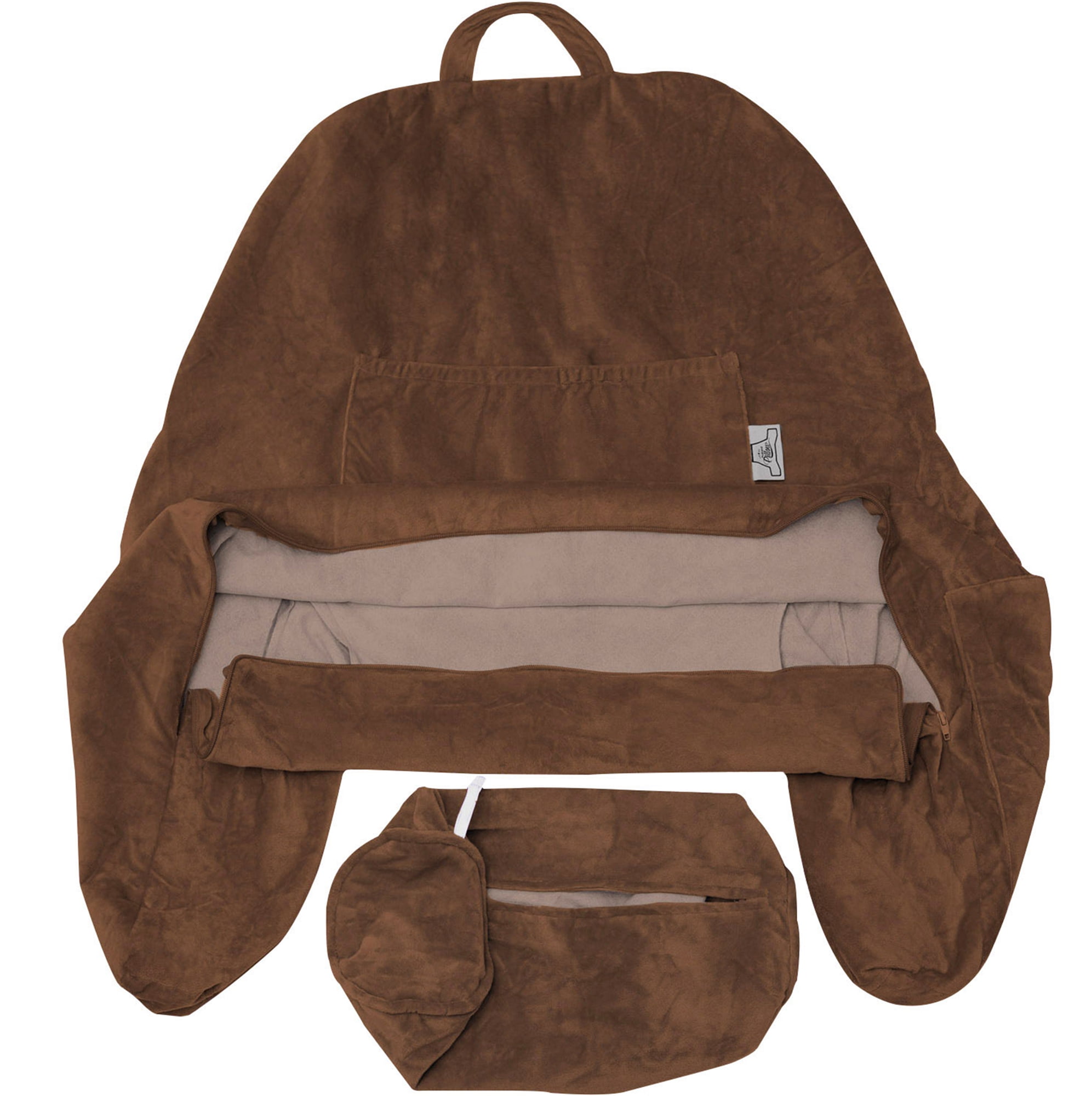 Husband Pillow Medium Cover Only Chocolate, Cozy Microfiber Bed Rest