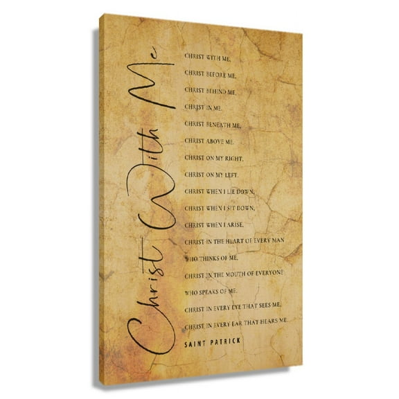 St. Patrick's Breastplate Wall Art Irish Prayer Poster Canvas Decoration For Bedroom Rectangular Paintings Framed 20x30 in