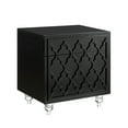 thumbnail image 3 of Leife Black Sidetable/Nighstand - Trellis Lacquer-Finish, Lucite Legs, 3 of 9