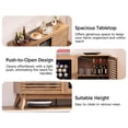 thumbnail image 5 of VanAcc 60" Farmhouse Coffee Bar Cabinet with Beverage Fridge (Included), Mini Fridge Cabinet with Wine Storage, for Kitchen Dining Room, Grey, 5 of 9