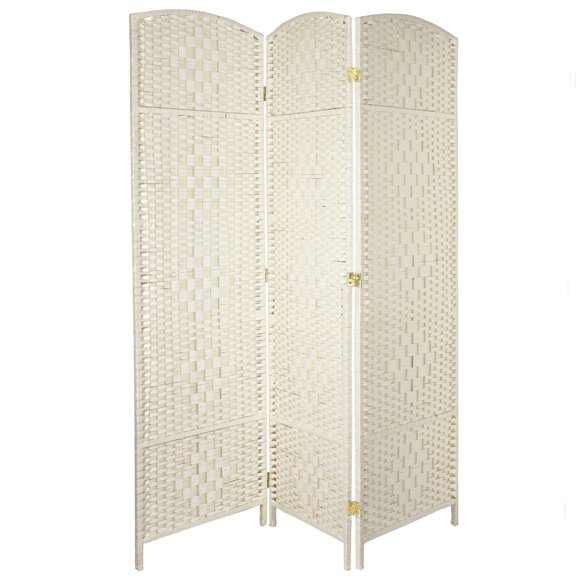 White Woven Fiber Room Dividers