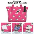 thumbnail image 2 of Tote Bag for Women - Boston Terrier on Red Background Shoulder Bag - Large Utility Work Duffle Bag with Zipper Handbag for Travel, Work, Sprots, 2 of 5