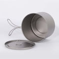 thumbnail image 2 of Lixada Pot en Titane 900ml Ultraléger Portable avec Couvercle et Poignée Pliable pour Camping Randonnée, 2 of 7