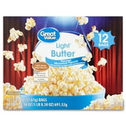 Great Value Light Butter Microwave Popcorn, 2.03 Oz, 12 Count