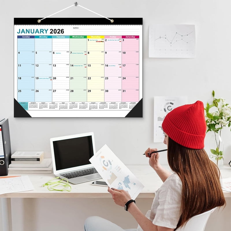 Desk Calendar 2026-2027 Large 22" x17", Wall Calendar from January 2026 - June 2027, Office Supplies Desktop Monthly Calendar for Home Classroom & Office or Teacher Gifts