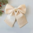 thumbnail image 4 of Velvet Christmas Bows 2-Pack for Tree Decorations and Gift Wrapping - Small Holiday Accents for Wreaths, Crafts, and Party Decor, Perfect for Home Festive Settings(Beige), 4 of 6