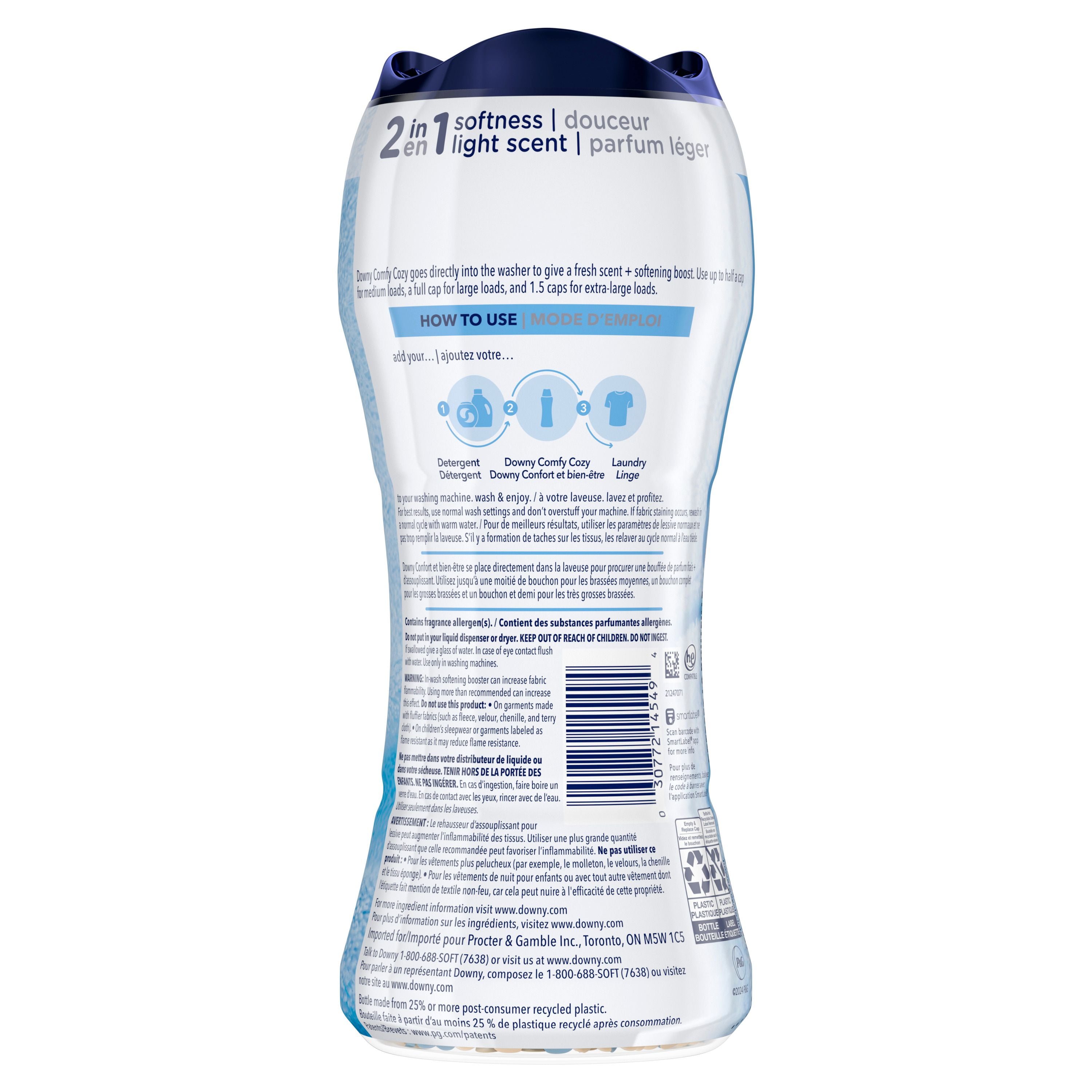 Downy Comfy Cozy In-Wash Laundry Scent Booster Beads, Meadow Rain Scent, Softness and Freshness, 368G