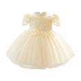 thumbnail image 4 of MEZZALL Elegant Girls Formal Dress Layered Skirt And Satin Bodice Party Gown Girls Solid Color Cozy Dresses, 4 of 9