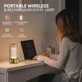 thumbnail image 5 of Cordless Table Lamp, 4000mA Battery Operated Lamps for Home Decor,3 Colors Crystal Lantern Lamp, 3-Levels Brightness LED Lights for Living Room/Bedroom/Tabletop/Bar/Café/Camping(Gold), 5 of 5