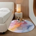 thumbnail image 2 of Round Rugs 5Ft, Colorful Abstract Art Round Area Rug Washable Indoor Throw Carpet, Modern Art Wave Soft Non Slip Circle Rug for Cabinet Bathroom Home Decor Aesthetic, 2 of 8