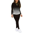 thumbnail image 3 of Lumento Women Tracksuit 2 Piece Outfits Gradient Color T Shirt and Pants Workout Fitness Active Sport Set, 3 of 6