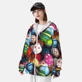 thumbnail image 5 of Goofa Easter Egg Printed Women's UPF 50+ Sun Protection Hoodie Jacket Lightweight Long Sleeve Sun Shirt for Women with Pocket Hiking Outdoor-, 5 of 9