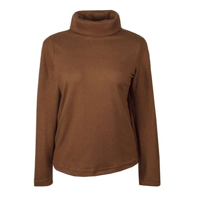 Suéter Simply Basic para Mujer, con Cuello Ruso Manga Larga Moka Talla EG