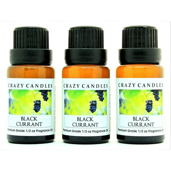 Crazy Candles Black Currant 3 Bottles 1/2 FL Oz Each (15ml) Premium Grade Scented Fragrance Oil Made in USA