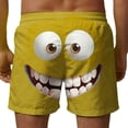 thumbnail image 3 of Men's Funny Pattern Beach Pants Drawstring Swim Shorts with Side Pockets Summer Lounge Casual Wear, 3 of 6