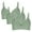 Green everyday bra for Female, variant on ATOYSOY 3 Pack Everyday Bra for Women Lace Embroidered Workout Push Up Bralette Comfort Bra Teens Breathable Solid Color Underwear Wirefree Green 36