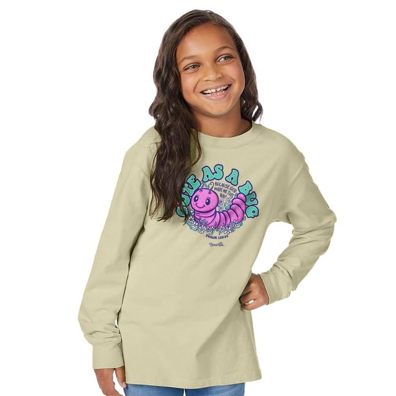 Blessed Girl Kids Long Sleeve T-Shirt Cute As A Bug, Soft Yellow, XS