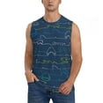 thumbnail image 2 of Goofa Shark Printed Men's Sleeveless T-Shirt - Athletic Gym Workout Tank Top for Men - Moisture-Wicking, UPF 30+ Quick-Dry Muscle Tee-Medium, 2 of 8