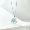 thumbnail image 4 of Gem Stone King 925 Silver and 10K Yellow Gold Blue Apatite and White Moissanite Pendant Necklace for Women | 1.61 Cttw | Gemstone Birthstone | Oval 6X4MM | With 18 inch Chain, 4 of 4