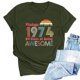 thumbnail image 2 of Liamobondopolis - Camisetas de regalo para el 50.º cumpleaños de mujer, divertidas camisetas vintage de 1974, camisetas casuales retro para fiesta de cumpleaños, 2 of 5
