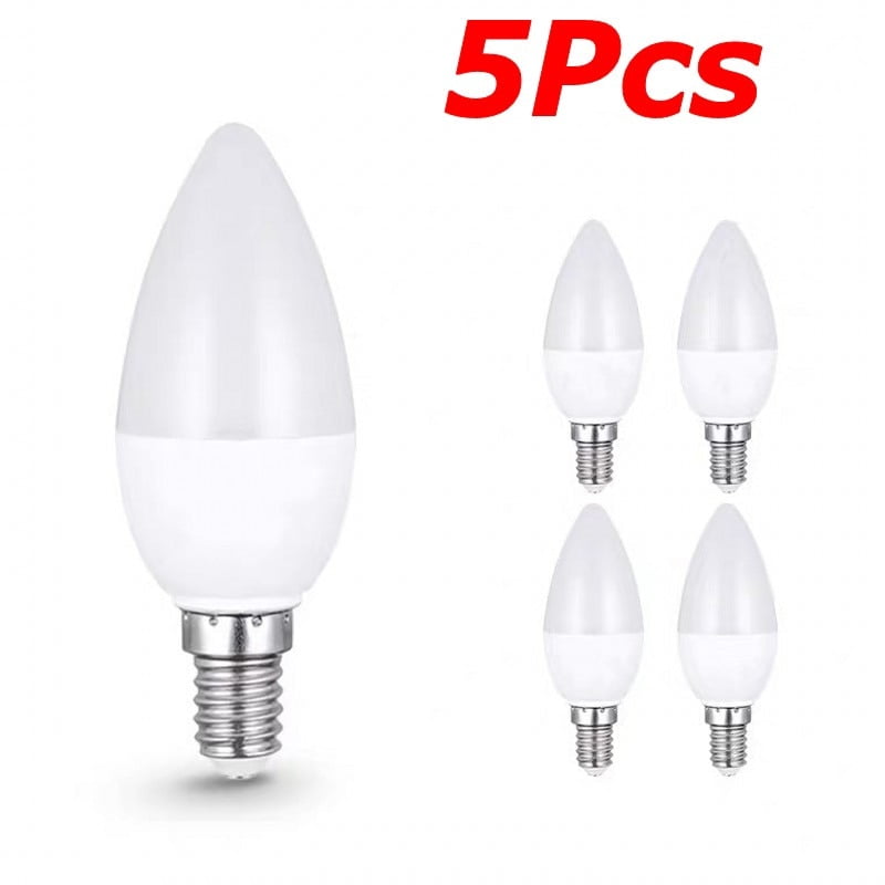 5Pcs/lot led Light E14 E27 LED Lamp Indoor Warm Cold White Light 7W AC220V LED Candle Bulb Home Decor Chandelier - Walmart.com
