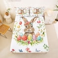 thumbnail image 5 of Erosebridal Happy Easter Eggs Kids Queen Sheet Sets,Cute Rabbit Colorful Butterflies Kawaii Flowers Bed Set 4 Pieces, 5 of 6