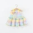 thumbnail image 2 of Yanlir Robe à Volants Sans Manches Style Princesse pour Filles Tout-Petits, Robe Bohème Douce Printemps Été Tenue Décontractée de Vacances (Multicolore, 2 Ans), 2 of 8