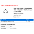thumbnail image 2 of Water Pump Gasket - Compatible with 1977 - 1978, 1981 - 1982 Ford Courier 2.3L 4-Cylinder, 2 of 2