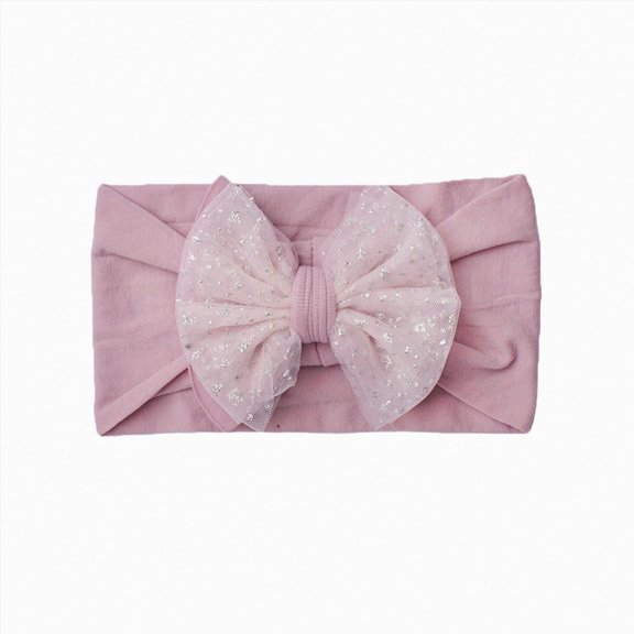 WUANDIXFA Baby Girl Headbands with Bows Baby Nylon Headbands Soft Hairbands Hair Bow for Baby Girls Newborn Infant Toddlers Kids,Light Purple,One Size