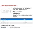 thumbnail image 2 of Valve Cover Gasket Set - Compatible with 2006 - 2020 Ford Fusion 2007 2008 2009 2010 2011 2012 2013 2014 2015 2016 2017 2018 2019, 2 of 2