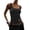 Dark Gray, variant on Womens Slim Sexy Tanks Tops Square Neck Sleeveless Metal Eyelet Rivet T Shirts Ribbed Fitted Fashion Y2k Casual Summer Dark Gray S