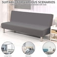 thumbnail image 6 of Dznils Stretch Futon Cover, Spandex Armless Sofa Bed Slipcover, Washable Furniture Protector, Gray, 6 of 10