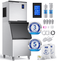 Coolake 22 inch 450lbs/24h Commercial Air Cooled Ice Maker Machine with 360lbs, Cube Ice, Doe/ETL
