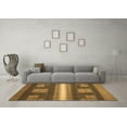 thumbnail image 3 of Ahgly Company Indoor Round Abstract Brown Modern Area Rugs, 5' Round, 3 of 4