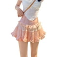 thumbnail image 3 of Michellecmm  Women's Summer Mini Skirts, High Waist Lace Patchwork Ruffle Skirts, 3 of 9