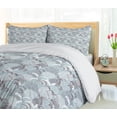 thumbnail image 5 of Ambesonne Floral Duvet Cover Sets, Soft Shabby Petals Leaf, 2-King, Pale Blue White Taupe, 5 of 6