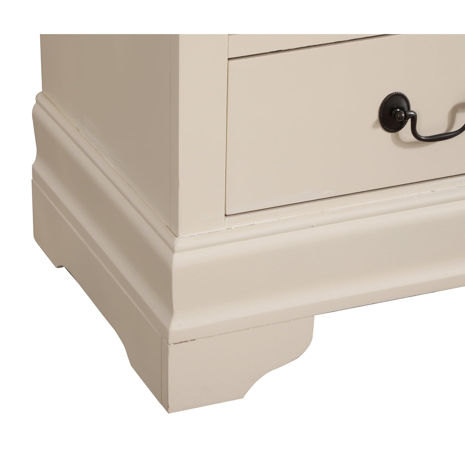 Glory Furniture Louis Phillipe 2 Drawer Nightstand in Beige