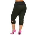 thumbnail image 4 of GORHGORH Womens Plus Capri Leggings Solid Color High Waist Stretch Fitness Sport Yoga Leggings, 4 of 4