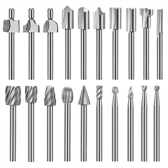 40Pc HSS Router Carbide Engraving Bits for Router Bit Set 1/8 Inch(3mm) for Rotary Tools