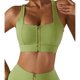 thumbnail image 1 of Sujetador deportivo ejercicio jogging correr a prueba de golpes push up cremallera frontal apertura mujeres entrenamiento sujetador verde S, 1 of 8