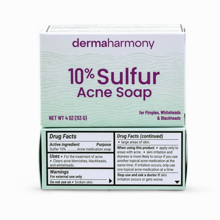 DermaHarmony 10% Sulfur Bar Soap - 4 oz each - (2 Bars)