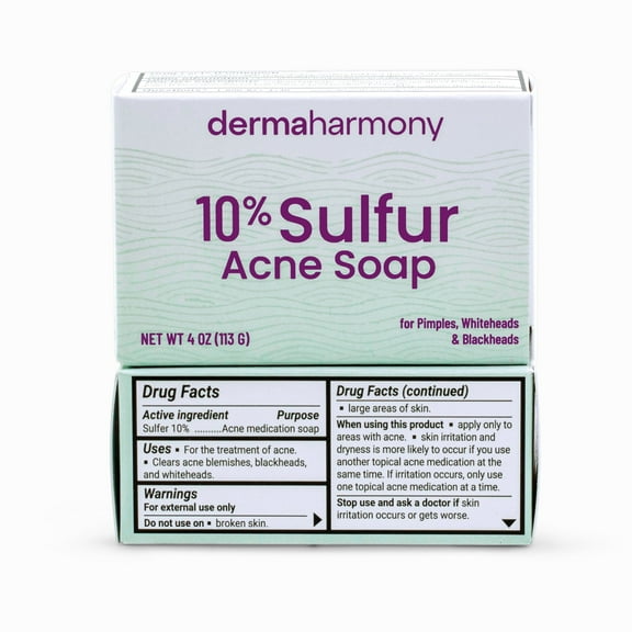 DermaHarmony 10% Sulfur Bar Soap - 4 oz each - (2 Bars)