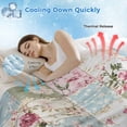 thumbnail image 3 of Green Blue Pink Botanical Cooling Blanket, Lightweight Breathable Summer Throw Blanket with Double Sided Cold Effect, Spring Floral Vintage Picnic Beach Blankets Bed Sheet for Hot Sleepers 60"x80", 3 of 8