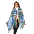 thumbnail image 3 of FORMRS Womens Scarf Winter Soft Long Big Warm Shawls Wrap Tassel Scarves, Sea Window, 3 of 9