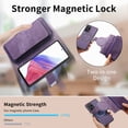 thumbnail image 5 of Feishell For Samsung Galaxy Note 20 Ultra Wallet [Support Magsafe Charger] Magnetic Detachable Flip Leather Phone Case with Card Slots[RFID Blocking], Zipper Bag, Kick-Stand, Purple, 5 of 13