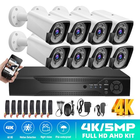 8CH 5MP DVR Outdoor Home CCTV 4K HD Security Camera System Kit Night Vision IP66