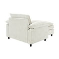 thumbnail image 3 of Accent Chair with Ottoman, Comfy Oversized Single Sofa, Deep Seat Lounge Chair, Upholstered Armchair for Living Room Bedroom Office Apartment (Beige), 3 of 5