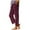 Wine#1, variant on Titcea Linen Pants for Women, Striped Print Elastic Waist Button Decorations Beach Pants with Pockets, Loose Comfy Summer Casual Pants