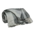 thumbnail image 2 of Nassau Collection White and Gray Transitional Handloom Throw Blanket 52" x 67", 2 of 5