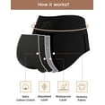 thumbnail image 5 of INNERSY Period Underwear for Women High Waisted Postpartum Maternity Panties 3-Pack(XS,Black), 5 of 9